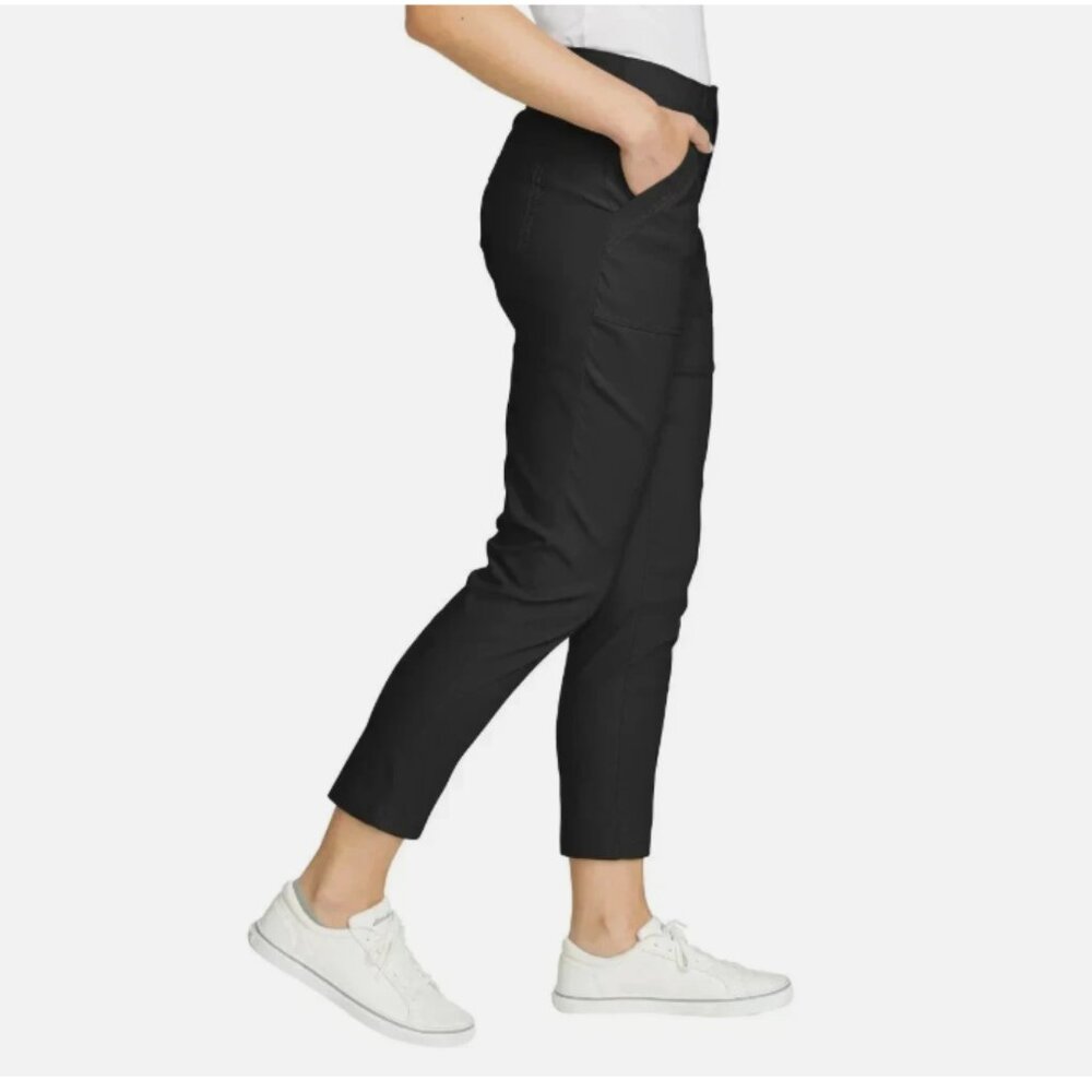 New! Eddie Bauer Women's Horizon straight ankle pants Black Size 6 - Picture 3 of 3